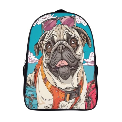 Mochila de Bulldog Francés con relieve 3D ergonómica y gran capacidad 1