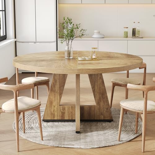 Catálogo de Comedor 4 Sillas los mejores 10. 42 Little Tree Mesa de Comedor Redonda para 4 a 6 Personas, Mesa de Comedor de 47 Pulgadas con Base de Pedestal de Madera, mesas de Cocina Circulares para Comedor, Cocina, Sala de...
