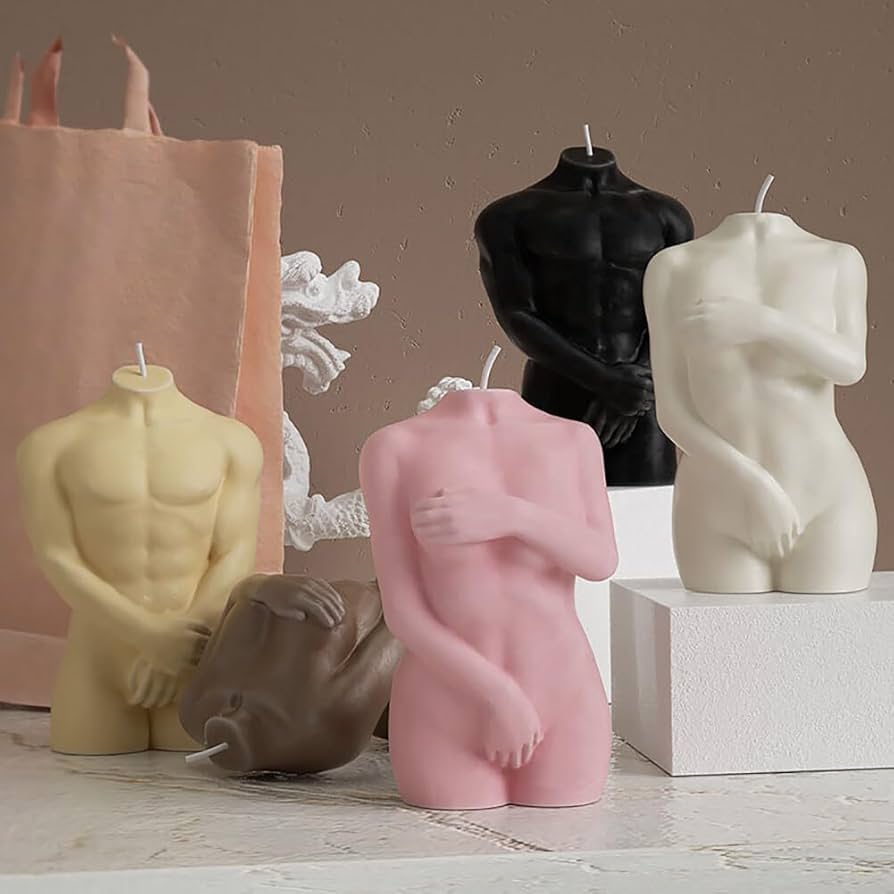 3D Body Shape Silicone Mold, Naked Women Men Body Shape Candle Mould Body Art Female Male Moulds For Making Soap Epoxy Wax Candles DIY Crafts Gifts Home Decoration