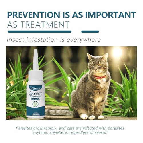 Pet Anti- und Zeckenmittel für Katzen und Hunde, externe Hautreinigung, Läuse und Zeckentropfen, 50 ml, tiefenreinigender Teppich (Weiß, Einheitsgröße)