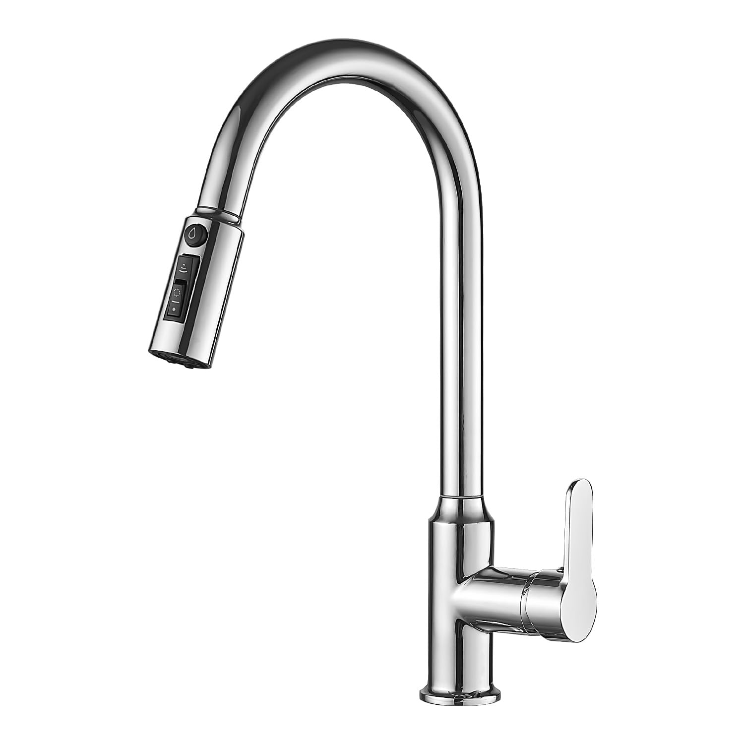 Rubinetto da cucina a 3 vie, miscelatore 3 in 1 per filtro dell'acqua, girevole a 360°, rubinetti per lavello da cucina con 1 leva (cromato)