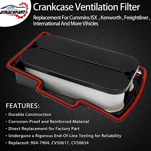 Crankcase Ventilation Filter Engine Breather Element｜Replacement For Cummins Isx, Kenworth, Peterbilt, International Prostar And More Vihicles｜Replace Oe#: 904-7904, Cv50617, Cv50634 #TOP1