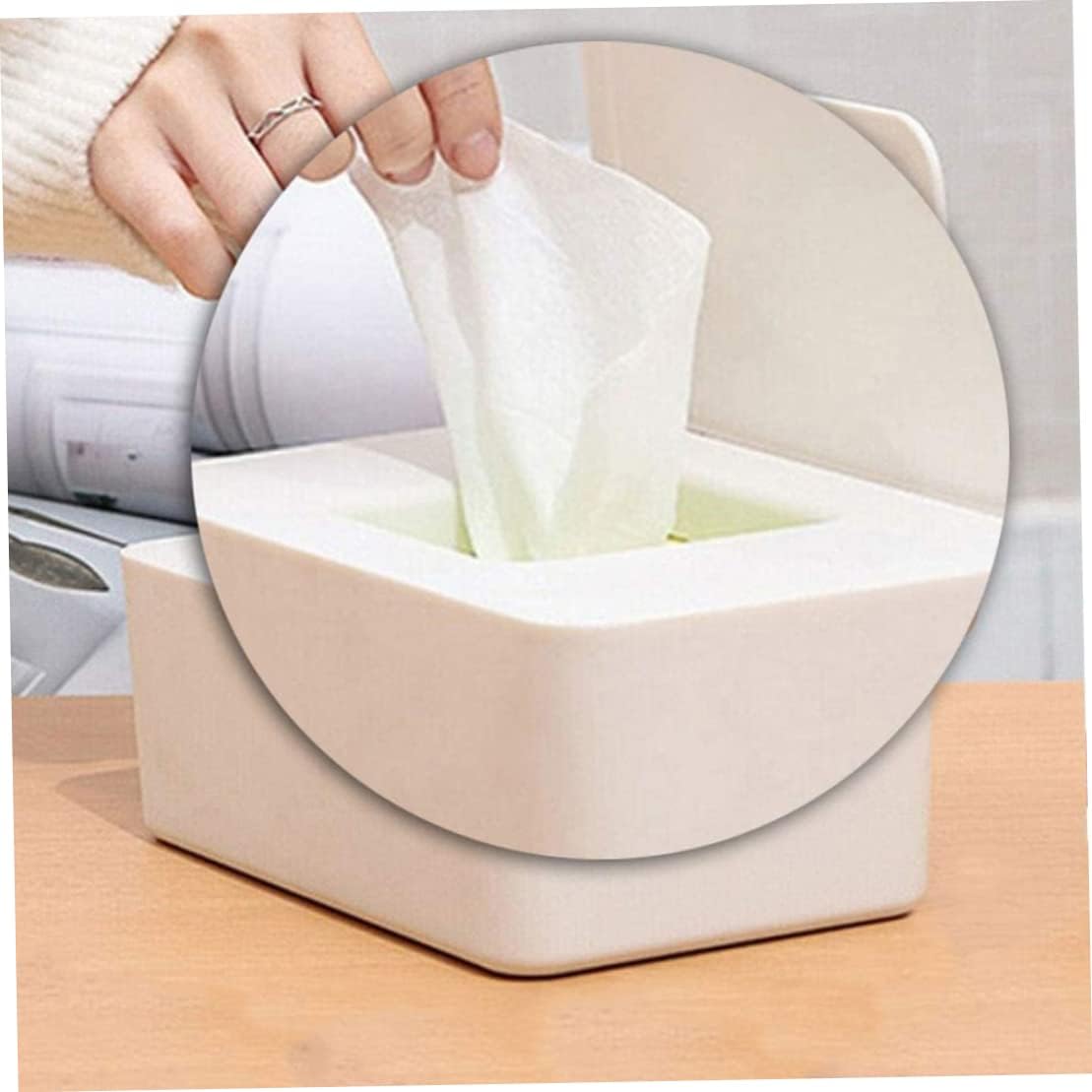 Wipes Dispenser, Baby Wipes Holder, Diaper Wipes Box, Tissue Organizer Box with Lid Sealed Dustproof for Home Office (White, 1 Piece)! : Baby
