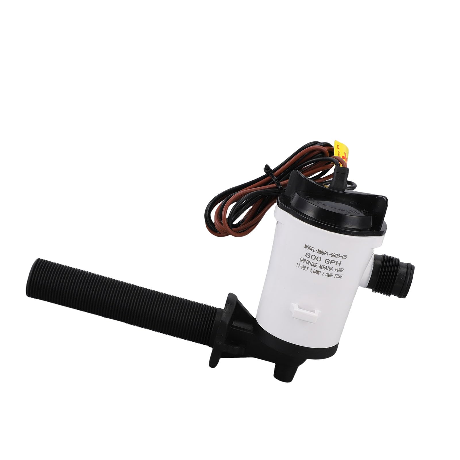 Tbest Livewell Aérateur de réservoir d'appâts à pompe 800 GPH ABS haute résistance submersible pour la pêche en mer