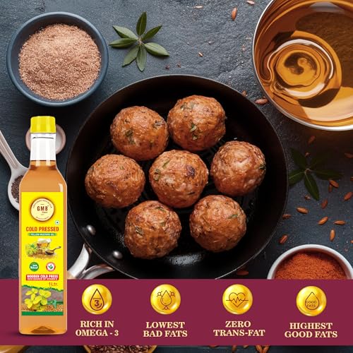 Image of GMB Mart Wooden Cold Pressed Yellow Mustard Oil | 100% Natural & Chemical-Free | Rich in Nutrients for Healthy Cooking, Roasting, Frying & Baking | Daily Use Edible Oil | Fresh & Pure 1 Litre