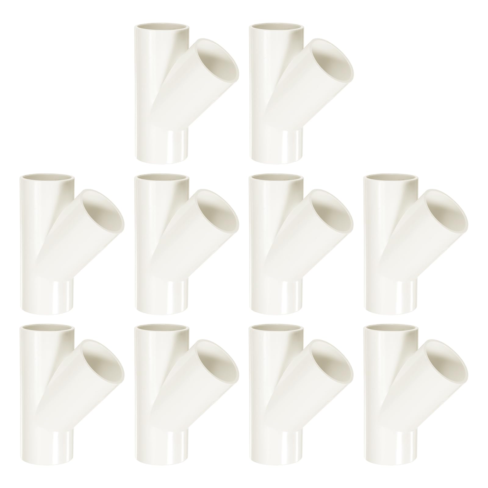MECCANIXITY 10 conectores de PVC de 3 vías, 45 grados, 1.5 pulgadas, 1.6 pulgadas, conectores de PVC, codo de PVC, accesorios de tubería de PVC, acoplamiento de PVC, conector de esquina de muebles de