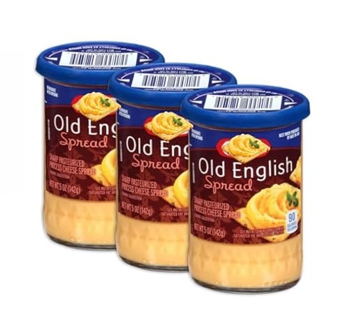 Old English Cheese Spread, Sharp & Extra Sharp Blend, 3 Pack of 5 oz Jars – Authentic Aged Flavor, Bundled with The Sweet Lyfe Fridge Magnet