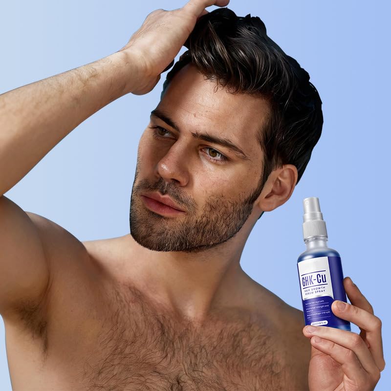 GHK-Cu Copper Peptide Serum for Thinning Hair & Scalp Care, Lightweight GHK-Cu Peptide Hair Treatment, Hydrating & Non-Greasy Formula for Men & Women, 1.69 FlOz