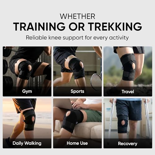Image of Frido Orthotics Knee Support Wrap | Adjustable Knee Brace with Open Patella & Compression | Pain Relief for Arthritis, Meniscus Tear, Injury | Gym, Sports, Running, Walking, Size-XXXL, 1 Unit