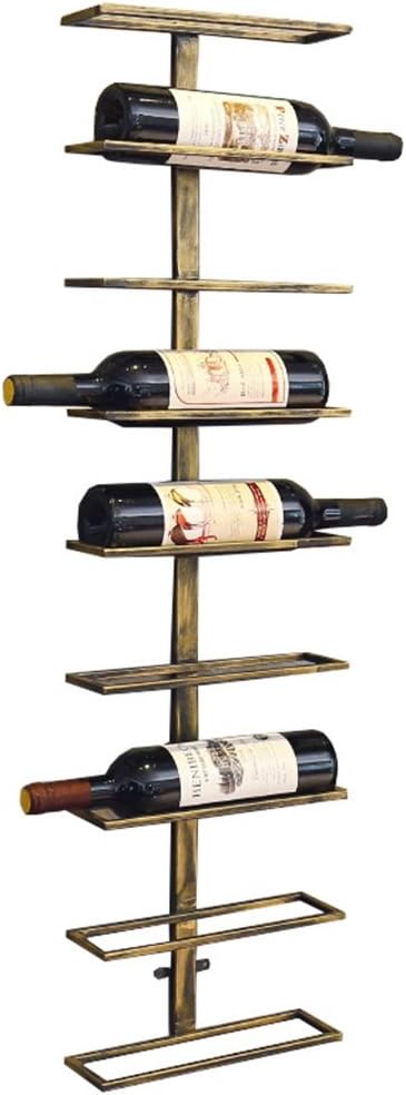 Holds 9 Bottlesall-Mounted Racks, Hanging Bottle Holder Creative Barall Decoration Display Application 27x9x98.5cm (Color : Silver)