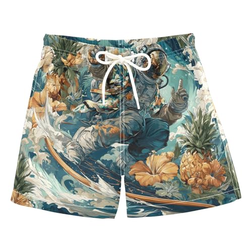 Boys Swim Trunks Astronaut Seawave Pineapple Toddler Swim Shorts Beach Board Shorts Swimsuit