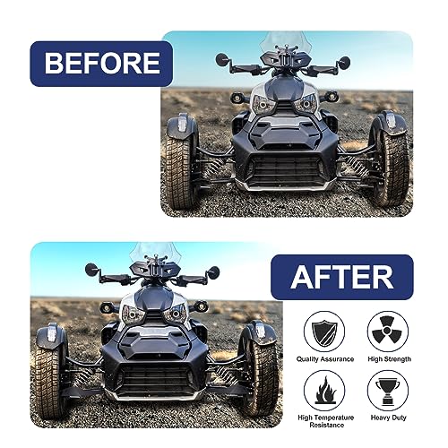 Image of 2 Pack Black Aluminum Skid Plates Front Splash Guard and A-Arm Protectors for Cam Am Ryker 600 900 Rally Sport 2015-2026 Accessories Replacement OEM Part #219400863