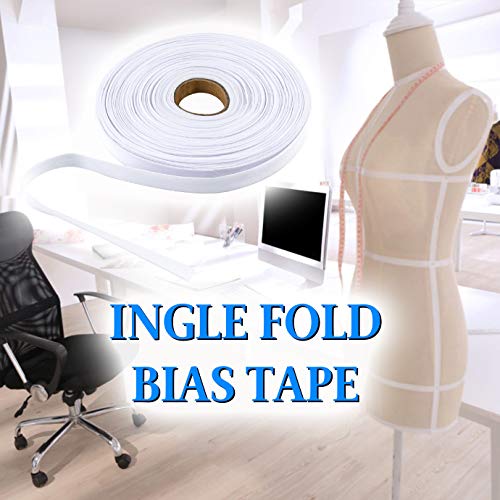 Wxj13 Single Fold Bias Tape 1/2 Inch Bias Binding Tape, Hemming Tape For Carpet Edges, Diy Crafts, Seaming, Sewing, Piping, Quilting (White, 50 Yards) #TOP4