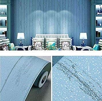 GlobalNiche 53X300cm Mediterranean Blue Stripe Wallpapers for Living Room 3D Flooring Wall Papers Home Decor Contact Paper roll Color 3 Dimensions 53 x 300 cm