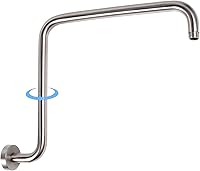 Vista 14 de PHASAT Brazo de ducha en forma de "S", brazo de ducha de 16.65 pulgadas de alto con brida, reemplazo de brazo de extensión de cabezal de ducha