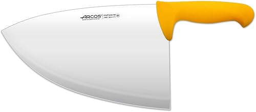 ARCOS Cuchillo de carnicero - Hoja de 11 pulgadas - Mango amarillo de polipropileno - Plata - Indicadores de color para identificación de alimentos