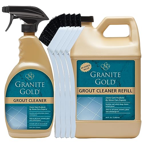 Granite Gold Grout Spray Bundle 64+24 Oz with Brushes