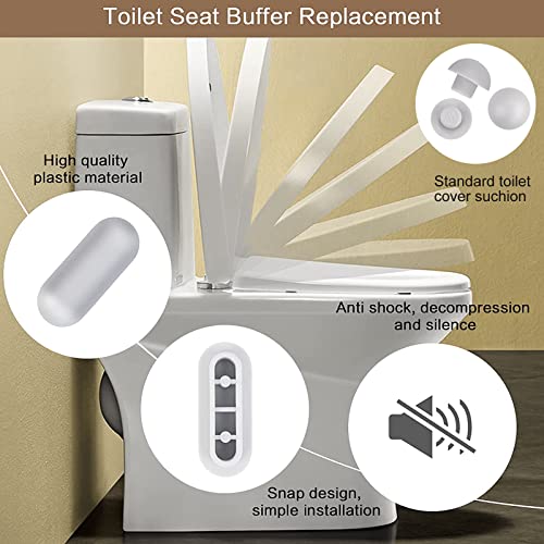 GZLCEU 30 Stück Wc Sitz Puffer, Universal Kunststoff Auflagestopfen für Toilettensitz Stoßstangen Brille Dämpfer für Toilettendeckel (Weiß) – Bild 3