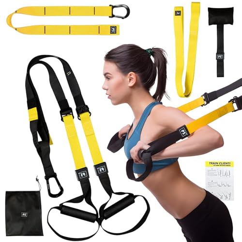 OKSTENCK Suspension Training Kit Resistance Trainer for Full Body for All Levels Indoor & Outdoor Use Adjustable Training Straps Supports Up to 500Kg All-in-ONE Home Gym Equipment
