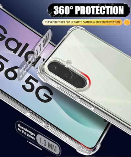 Image of WOW IMAGINE Ultra-Hybrid Crystal Clear Back Case for Samsung Galaxy M56 5G | Galaxy F56 5G | Shockproof Design | Camera Protection Bump | Hard Mobile Back Cover with Cushioned Edges - Transparent