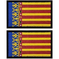 2 unidades de parche bordado con la bandera de Valencia, España,