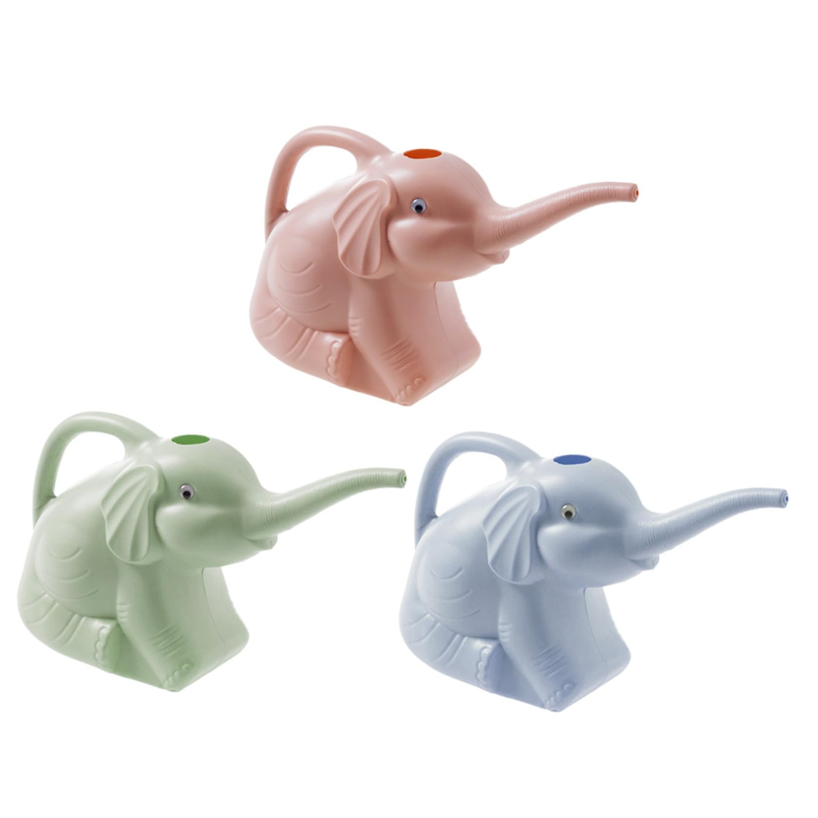 UPKOCH Regadera de Elefante Pequeña Ecológica para Jardinería de PVC Operación Simple Paquete de 3 Piezas Color Aleatorio Adecuado para Riego en Interiores y Exteriores