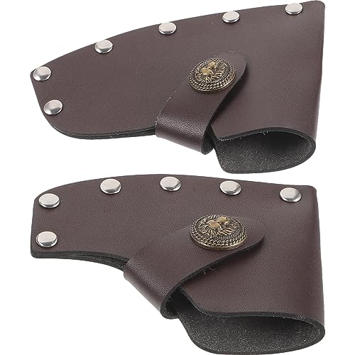 Yardwe Leather Hatchet Cover 2pcs Tool Hatchet Blade Outdoors Work Essentials Camping Accessories