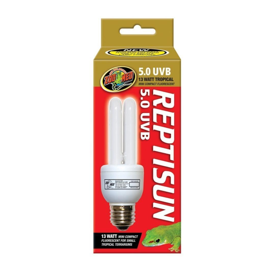 Zoo Med - Confezione da 4 lampadine fluorescenti compatte ReptiSun 5.0 UVB per piccoli terrari tropicali