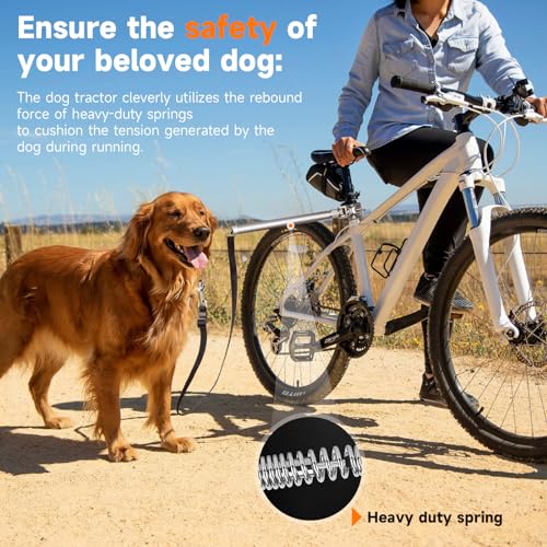 Fahrradleine Hund- Hundeleine Fahrrad Kann Um 180°Gedreht Werden, Starke StoßDäMpfung | Verstellbar | Abnehmbar, Outdoor-ÜBung/Training Joggen/Radfahren, Sicherheits-Fahrrad Hundeleine