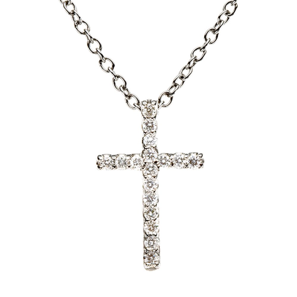 Amazon.co.jp: .085 Cttwダイヤモンドクロスネックレスプラチナ