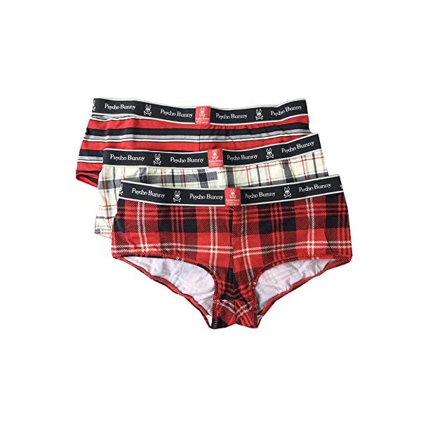 Psycho-Bunny-Womens-Boyshorts-Gift-Set-3-Pairs Psycho Bunny Women's Boyshorts Gift Set (3 Pairs) (Brilliant Red, Small)