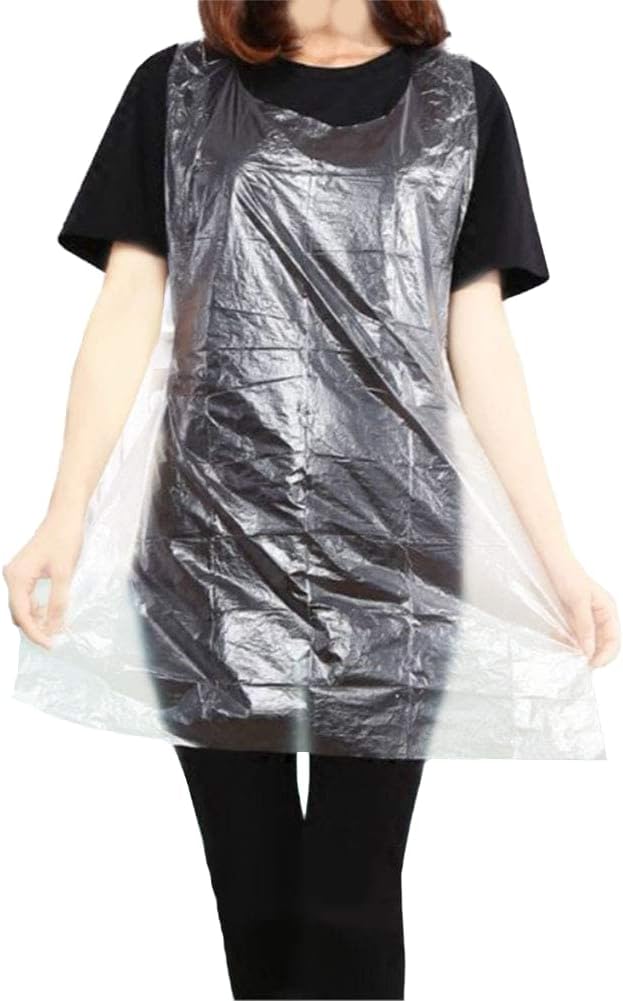 Disposable Aprons (50 Count), Plastic apron for Painting Party, Cooking, Housework, Picnic etc.