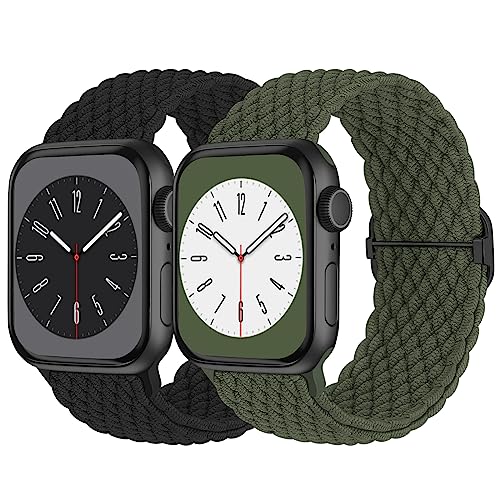Image of Braided Solo Loop Compatible with Apple Watch Band 38mm 40mm 41mm 42mm 44mm 45mm 46mm 49mm Women Men, Adjustable Stretchy Bands Elastic Sport Strap for iWatch Series 11 10 9 8 7 6 5 4 3 2 SE Ultra 3 2