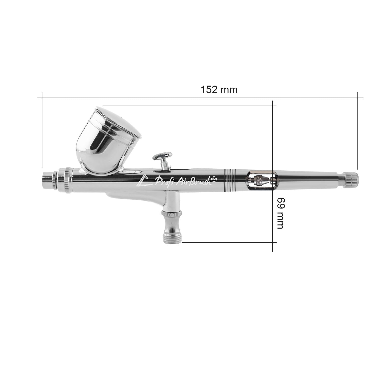AMUR Pistolet do aerografu do kompresora Airbrush, zestaw Double-Action-Gun Special 1035 D 0,3 dysza i igła, uniwersalny pistolet, optymalny do poznania różnych technik