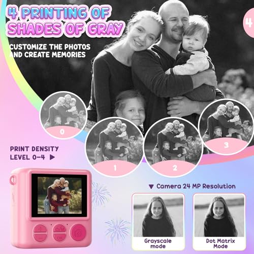 ليند كاميرا طباعة فورية للاطفال، كاميرا فورية للبنات والاولاد، العاب كاميرا للاطفال الصغار 1080P HD سيلفي رقمية مع ورق طباعة وبطاقة 32 جيجا، هدايا عيد ميلاد للبنات من سن 3-12 سنة