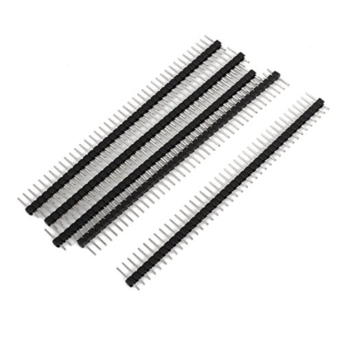 Aexit 5 Pcs Audio & Video Accessories 1x40P 2.54mm Pitch Straight Single Row PCB Connectors & Adapters Pin Headers