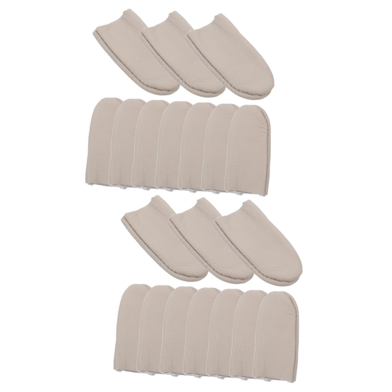 Cabilock 2sets Sewing Knitting Essential Cowhide Thimble Finger Guards Thumb Protector Fingertip Safety Cover 10pcs*2
