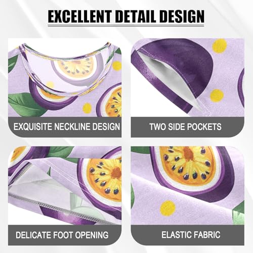 senya Passion Fruit Purple Summer Pajamas Set Short Cotton Sleepwear 2 Piece4