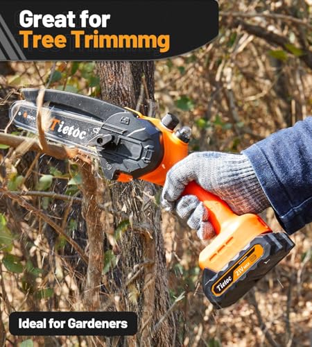 Image of Tietoc Mini Chainsaw 6 Inch Cordless, Portable Electric Chain Saw Small Handheld Battery Powered Super Saws