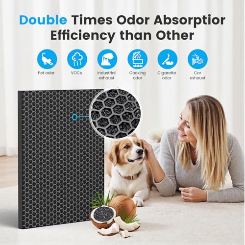 Image of Smilyan 5510 5520 HEPA Replacement Filter Q for Winix 5510 5520 Plasmawave air purifier, Includes 1 x True HEPA + 1 x Activated Carbon Pre-Filters, Part# 1712-0123-00