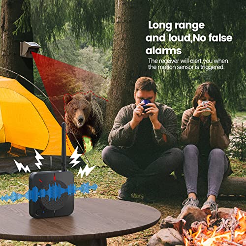 Camcamp 1/2 Mile Long Range Solar Wireless Driveway Alarm Outdoor Weather Resistant Driveway Sensor & Motion Detector Security Alert System For Home Outside Property(1 Sensor And 1 Receiver) #TOP4