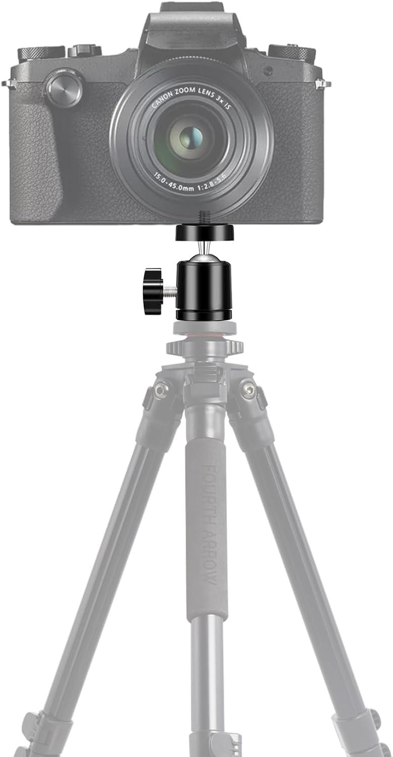 6pcs Mini Universal Ball Heads Tripod Ball Head Camera Screw Mount, 360 Degrees Rotatable Tilt with 1/4 inch Screew for Cameras Smart Phone Tripods Monopods Camcorder LED Light Stand