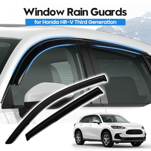 Image of HRV Rain Guard - Window Visors for Honda HR-V HRV 2023-2025 2026, Out-Channel Side Window Rain Guards for HR-V Accessories, 4PCS, Black, Car Accessories