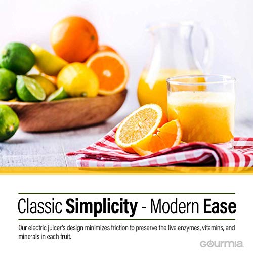 Gourmia Epj100 Electric Citrus Juicer Stainless Steel 10 Qt 160 Watts Rubber Handle And Cone Lid For Easy Use One-Size-Fits-All Juice Cone For Easy Storage. - 110V #TOP4