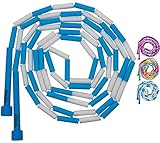 RDX Kids Skipping Rope with Removable Plastic Segmented Beads, 10FT Adjustable Braided-Nylon Speed Jumping Cable, Anti-Slip PP Handles, Junior Fitness Exercise Fun Games School Home Gym Workout