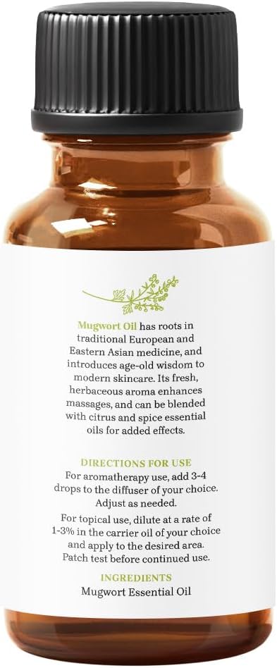 Mugwort Oil - Premium Grade 100% Undiluted Essential Oil (1 oz.) | for Aromatherapy, Soaps, Lotions, & Candles | Vegan & Cruelty Free