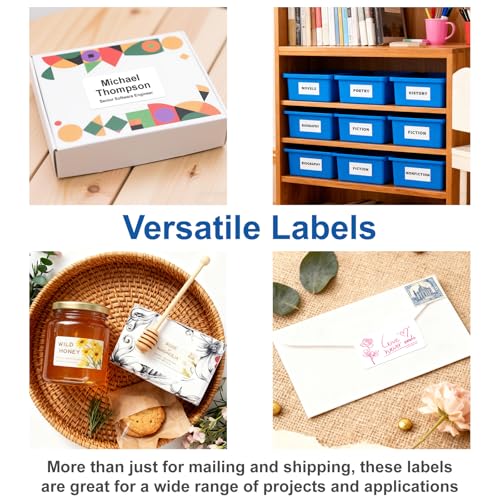 Image of 2 inch x 4 inch Shipping Address Labels for Laser Inkjet Printer, Mailing Label White for Package or Envelope, Printable Label Sheet 5163 8163 (50 Sheets 500 Labels)