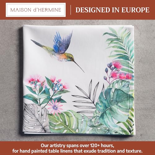 Maison d\' Hermine Cloth Napkins Set of 4 100% Cotton Everyday Reusable Square Napkins Cloth Washable Dinner Party Wedding Restaurant Gifts for Mothers Day Spring/Summer (Tropiques, 20\" x 20\")