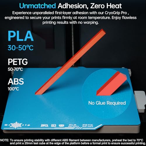 Image of BIQU CryoGrip Pro Frostbite for Bambu-Lab P1S /P1P /P2S /X1C /X1E /X2D /A1 257x257mm Cold Build Plate Room Temperature Print Double Sided Upgrade Plate Removable Surface Platform