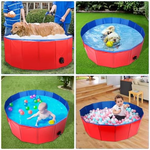 FREESOO Dog Swimming Pool Pet Paddling Pool Large Foldable Dog Bath Tub Portable Outdoor Gargen Pool for Puppy Cat Kids